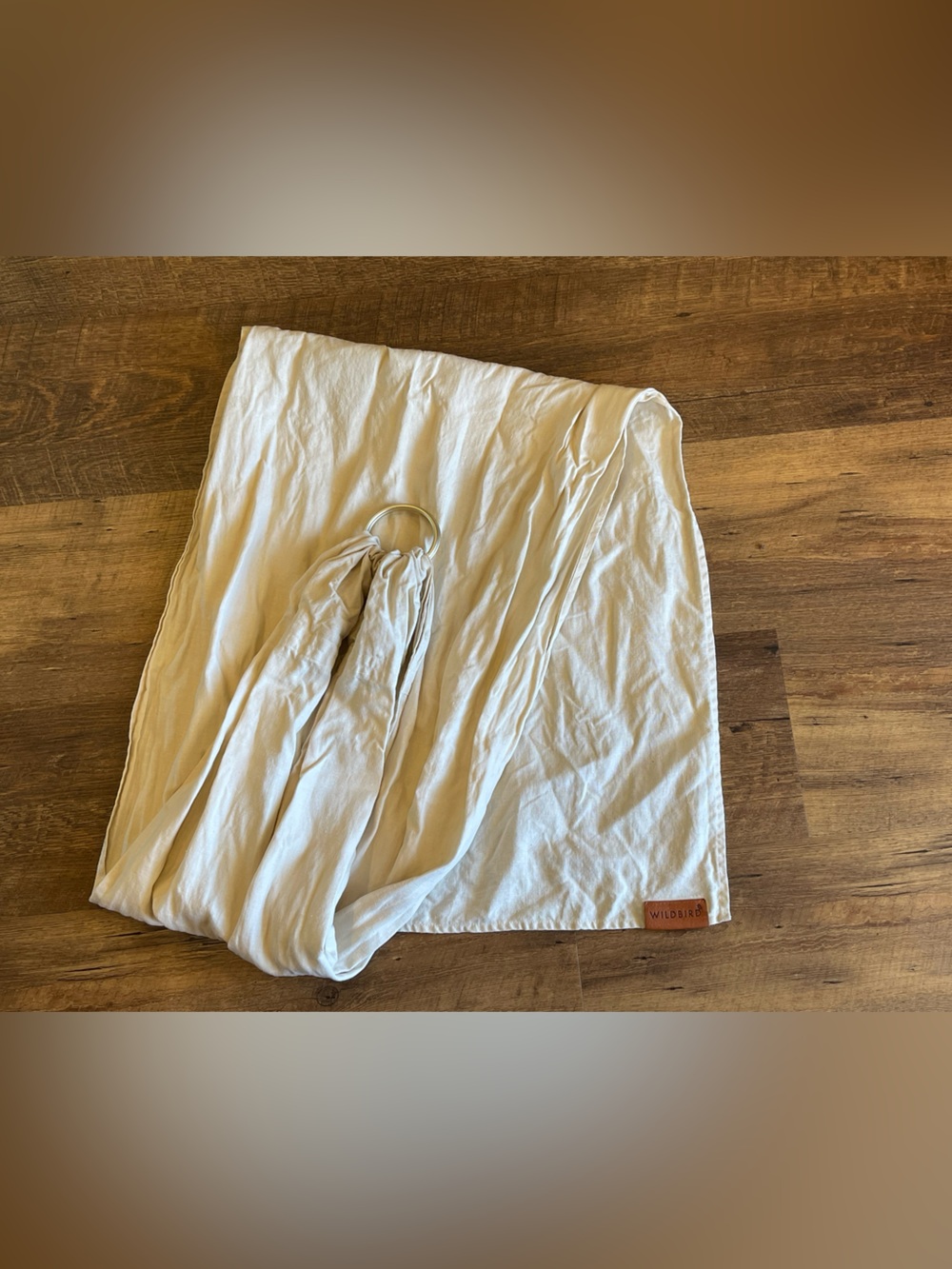 WildBird Cream Fabric Sling with Brown Leather Logo